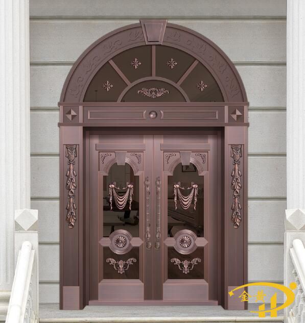 帶圓弧玻璃銅門